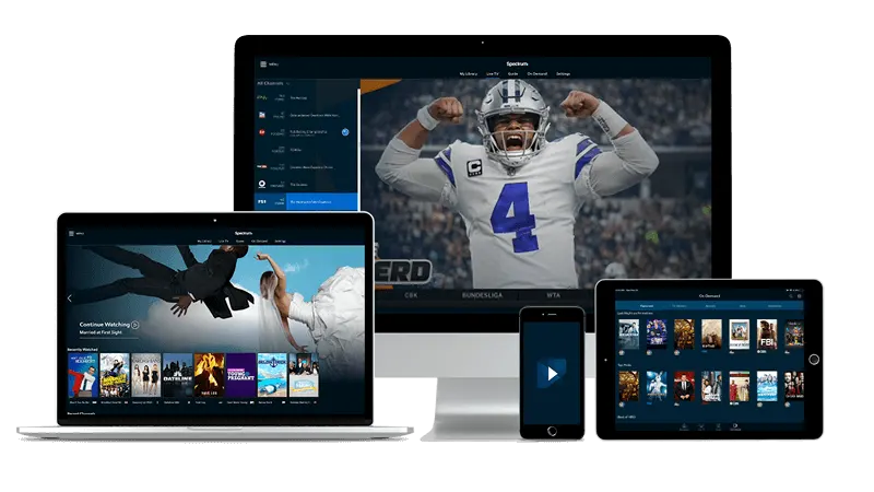 Several screens showing live TV from IPTV Streaming Services